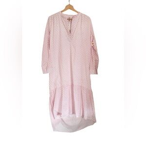 Embellish by Creative Co-op Pink Printed Cotton Voile High-Low Maxi Dress size L